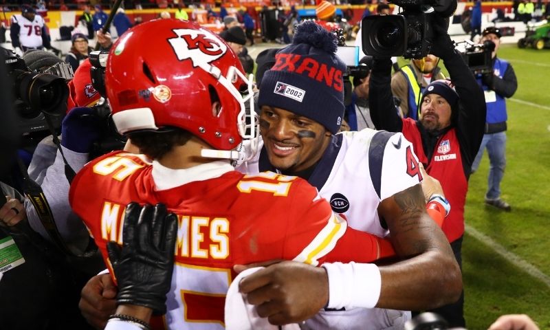 Patrick Mahomes of the Kansas City Chiefs and Deshaun Watson of the Houston Texans